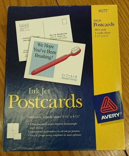 Avery Postcards Inkjet Printers, 5.5 x 4.25 Inches, White one page used