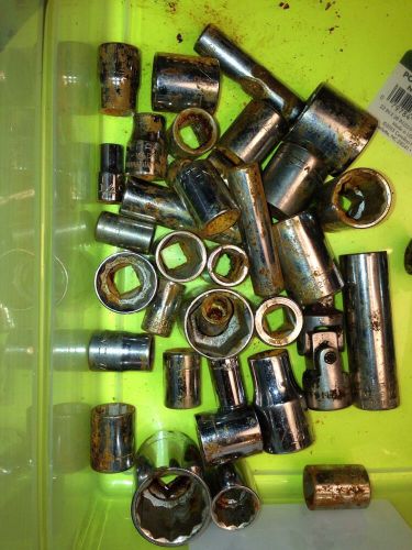 Misc Tool Lot All Craftsman Sockets Rusty Condition
