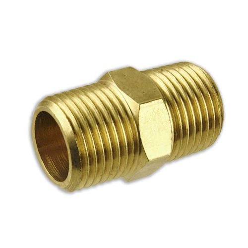 Solid brass 3/8&#034; to 3/8&#034; npt nipple pipe connection for sale
