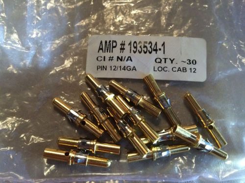 20 pcs te connectivity amp 193534-1 conn pin pwr 12-14awg crimp gold for sale