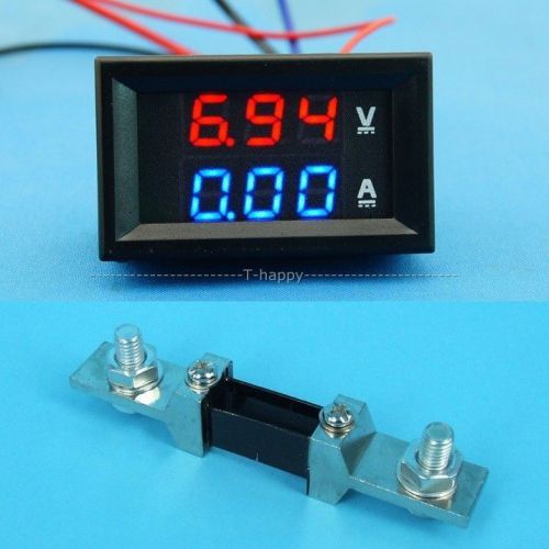 DC 0-300V 200A Voltage Current Meter Digital LED Volt  Ammeter + Shunt  12v 24v
