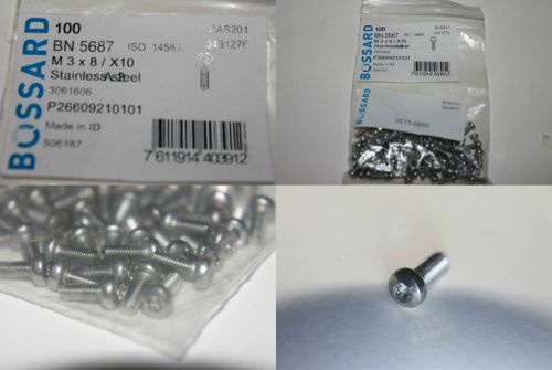 100pcs metric m3x8mm stainless steel button head hex socket cap screws bolts for sale
