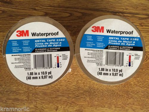 2 rolls of 3m waterproof metal tape 1.8 in  x 10.9 yd. flashings &amp; gutters for sale