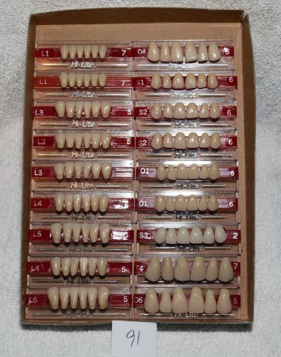 18 cards of anterior acrylic denture teeth upper and lower hilite for sale