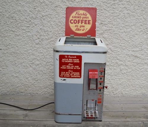 Vtg supermarket coffee grinder. acme. american duplex co model 500 sign original for sale