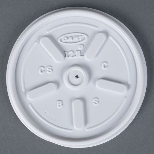 Dart plastic lids for 12 oz. hot/cold foam cups, vented, 1000 lids  (dcc12jl) for sale