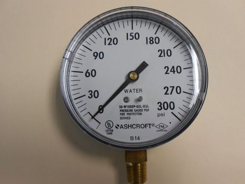Ashcroft Pressure Gauge, 0 to 300 psi, 3-1/2 inch, # 5WJ63