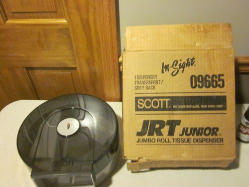 Scott in-sight jrt junior jumbo roll tissue dispenser, transparent/grey back for sale