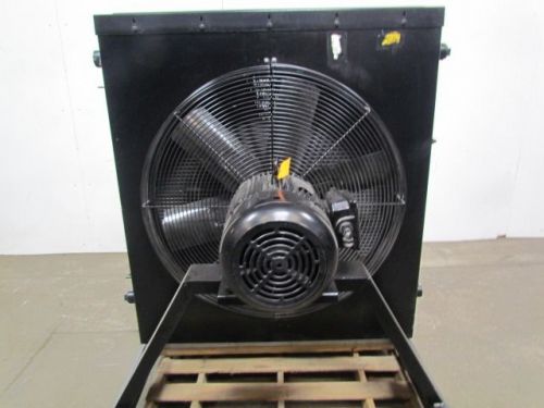 Used shop made twin 48&#034;wx53-1/2&#034;tall aluminum radiator heat exchanger w/36&#034; fan for sale
