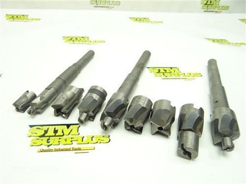 Lot of 9 hss interchangeable counterbores 1/2&#034; to 7/8&#034; w/ (3) arbors for sale