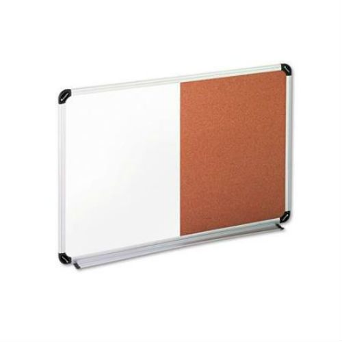 Combination Cork/Dry Erase Board  36 x 24&#034; Melimine Black/Grey Aluminum Frame