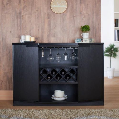 Enitial Lab Levine Contemporary Wine Cabinet Buffet, Black