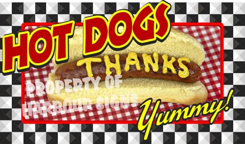 Hot Dogs Yummy Decal 14&#034; Concession Food Truck Cart Restaurant Vinyl Menu