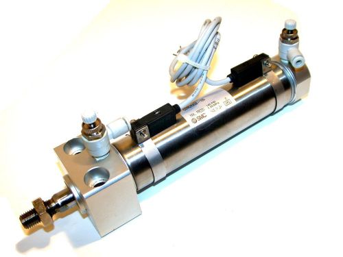 Up to 2 smc 4&#034; stroke stainless air cylinders cdm2ra32-100 w/sensors for sale