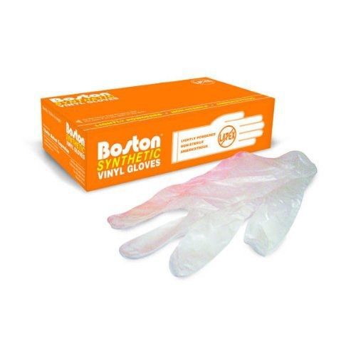 Boston 2212m latex-free synthetic vinyl glove, powdered, 3 mil thickness, 9-1/2&#034; for sale