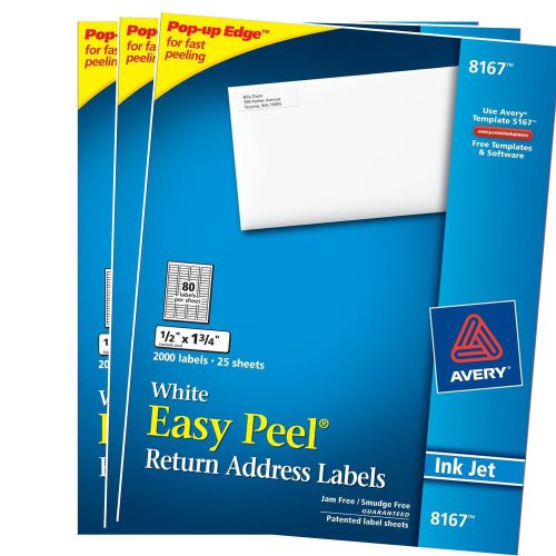 3 packs Avery Easy Peel Return Labels Laser, 0.5 x 1.75 6000pk  5267