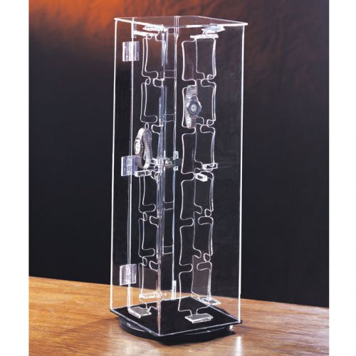 ROTATING WATCH CASE ACRYLIC DISPLAY CABINET SHOWCASE COUNTERTOP CASE48 WATCHES