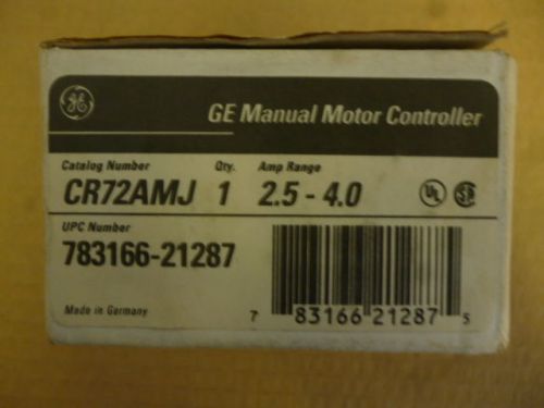 GE Manual Motor Controller CR72AMJ Amp 2.5-4.0