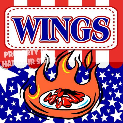 Wings Decal 14&#034; Sandwiches Concession Food Truck Restaurant Vinyl Stickers