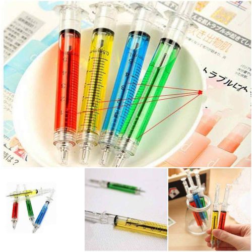 4pcs New Syringe-Shaped Ballpoint Pen Cute Creative Ball Point Pen Nice