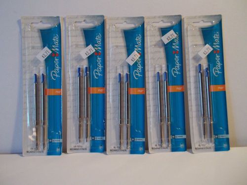 Lot Of 5 Paper Mate #49124 PhD Lubriglide Pen Refills Blue Med Point