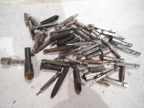 MIXED LOT OF DRILL TIPS - NUTDRIVER, PHILLIPS, TORX, FLATHEAD &amp; MORE