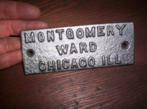 New montgomery ward cast iron name plate sign tag garden equipment gas engine !! for sale