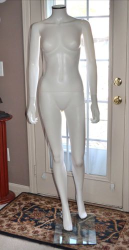 Female Lady Woman Full Body White Headless Mannequin w/ Stand EXCELLENT