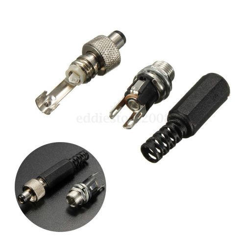 1PC 5.5X2.5mm DC Connector Plug With Screw Locking And Metal Panel Mount Socket