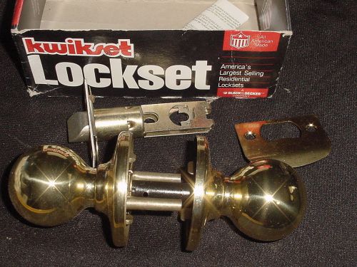 LOCKSMITH Kwikset lockset NOS NIP 200P 3 AL POLO Passage lock brass colored