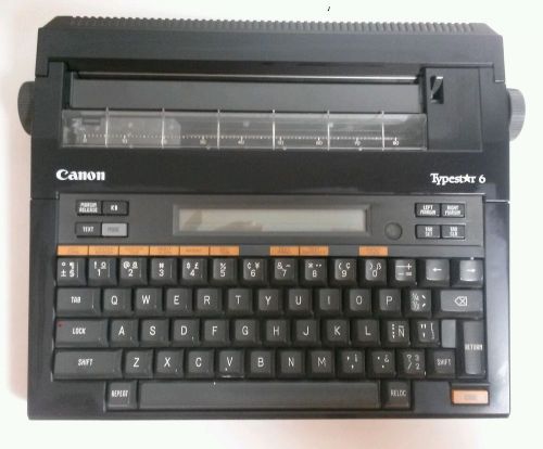 Vintage Canon S-60 Typestar 6 Portable Personal Electronic Typewriter Brown