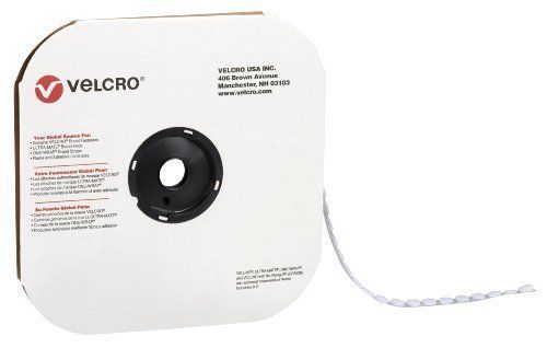 Velcro VEL168 Individual Dot Tape with Hook  3/8&#034; Diameter  White (Case of 1800)