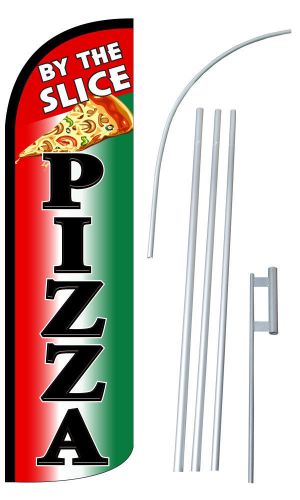 Pizza by the Slice Extra Wide Windless Swooper Flag Jumbo Banner Pole /Spike(1)