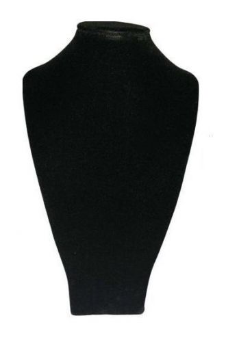 DS-036 1PC BLACK-VELVET Long Bust Leatherette/Velvet Display