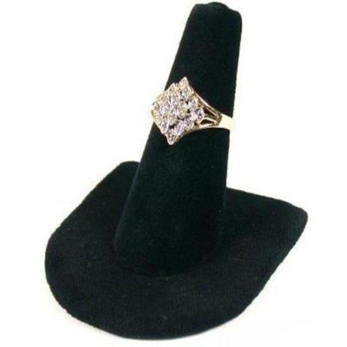 Black Velvet Ring Finger Jewelry Holder Showcase Display Stand
