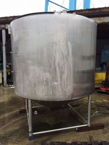 1000 Gallon Stainless Steel Insulated Tank Vertical  Legs Hinged Lid Cone Bottom