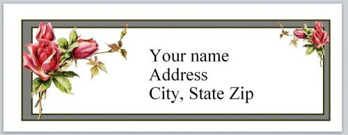 30 Personalized Return Address Labels Roses Buy 3 Get 1 free (c845)