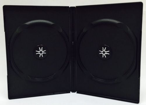 30 PREMIUM Double Black CD DVD Jewel Cases w Clear Sleeve Wrap Hold 2 Disc 14mm