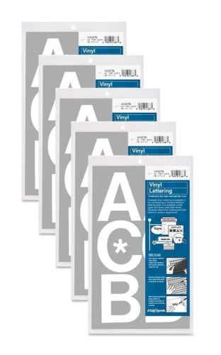 Chartpak 3-inch White Stick-on Vinyl Letters &amp; Numbers (01076), 5 PACKS