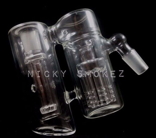 14mm Ashcatcher Double Perc 7 Arm Tree and Showerhead Glass ash filter 45*