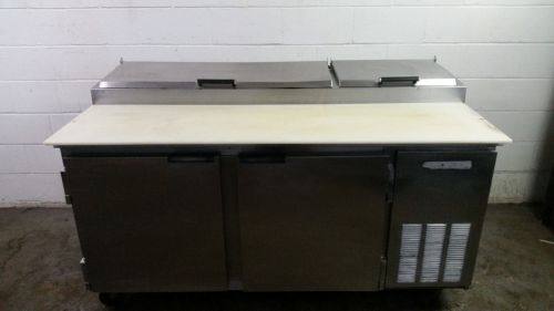 Beverage Air 67&#034; Refrigerated Raised Rail Pizza Prep Table 2 Door Tested PT67