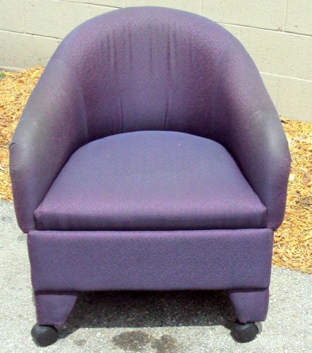 Fully upholstered night club chairs on casters for sale