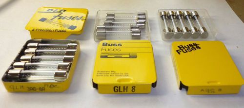 BOX OF 5 NOS TYPE 3AG  BUSSMANN AGC 8 FAST BLOWING FUSES -250 VOLT