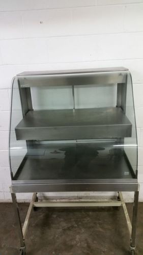 Broaster 32&#034; lighted heated glass merchandiser display case tested no tag for sale