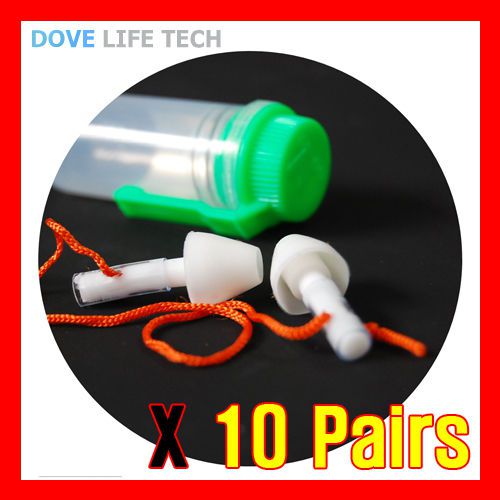 10 PAIRS- DOVE LIFETECH DV-E1 EAR PLUGS/SOFT SILICONE