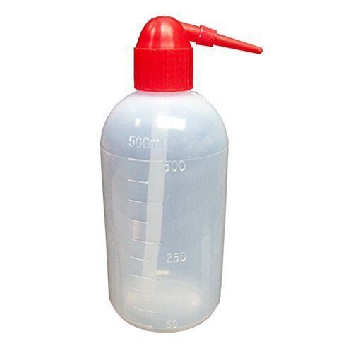BIPEE 500ml Safety Wash Bottle Red Mouth for Laboratory Expirement, Pack of 3