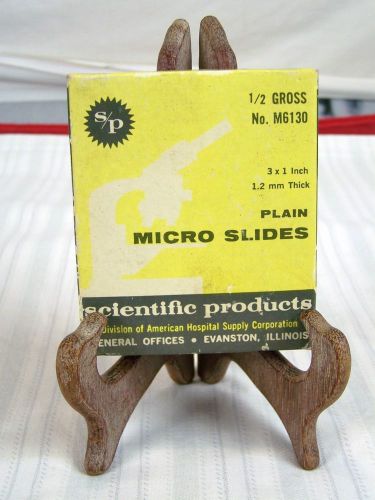 SCIENTIFIC PRODUCTS PLAIN MICRO SLIDES 1/2 GROSS NO M6130 3X1&#034; 1.2 MM THICK VNTG