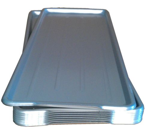 QTY (10) 8&#034; x 30&#034; ALUMINUM MEAT SUPERMARKET TRAYS PLATTERS PANS NSF Approved