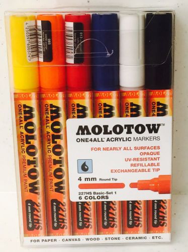 MOLOTOW 4 mm Acrylic Markers Basic of 6 New