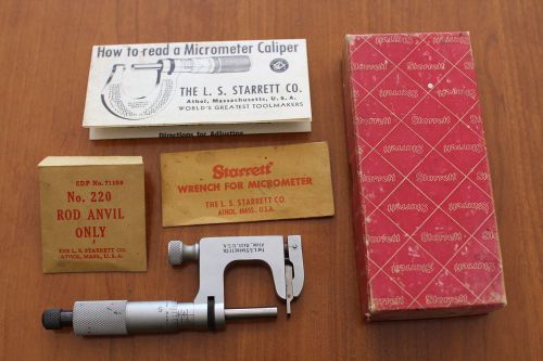 Starrett 220a-rl micrometer with ratchet stop + lock nut 1 inch 1000ths for sale